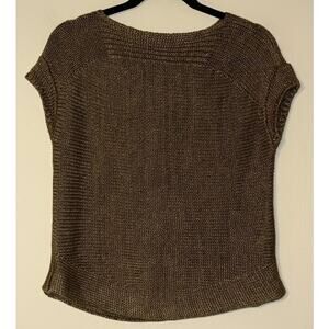 Talbots Petite P 100% Linen Knit Top Scandi Minimalist Lagenlook Coastal Grandma